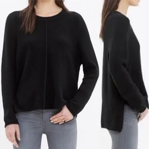 Madewell Black Rowhouse Merino Wool Sweater,‎ Size XS - Picture 1 of 13